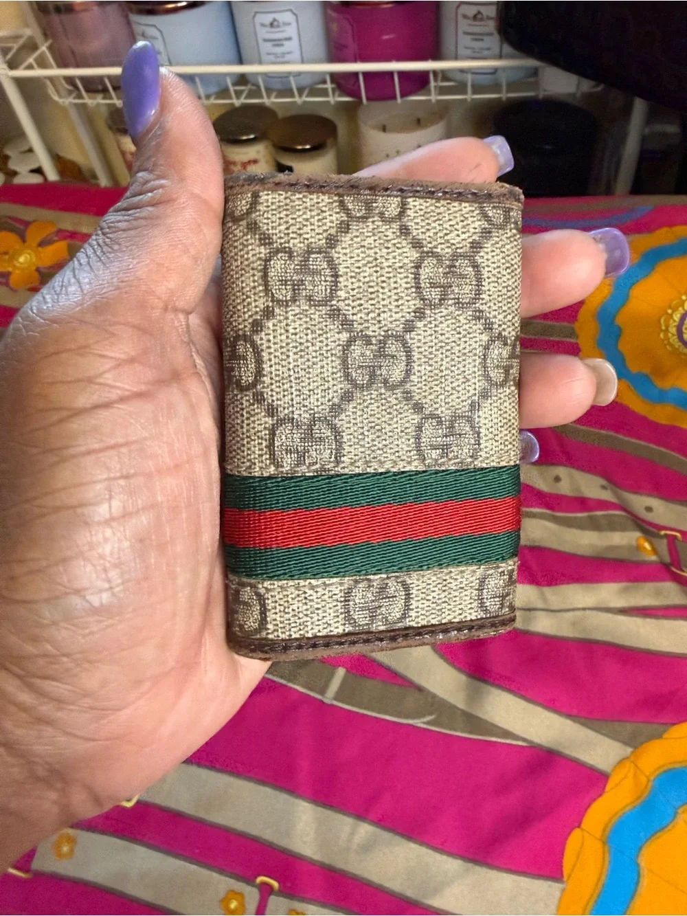 Authentic Gucci GG Supreme Monogram 6-Hook Key Case Web Stripe Made in Italy - Picture 10 of 11